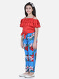 Girl's Floral Printed One Shoulder Jumpsuit - S