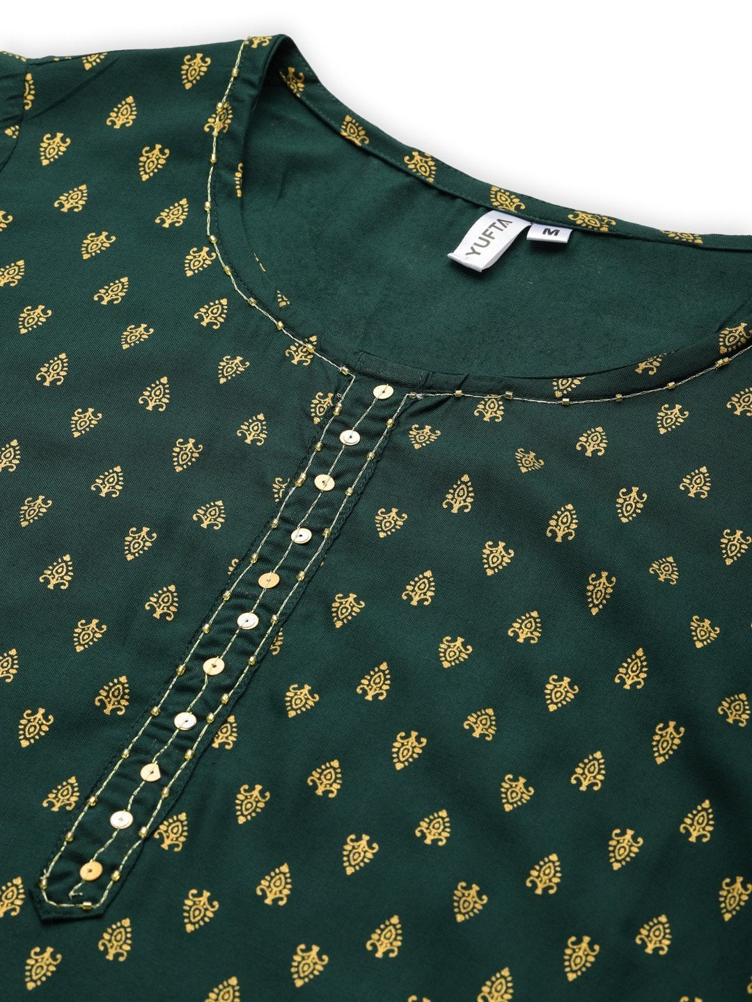 Women's Teal Green Printed Kurta