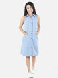 Girl's Denim Long Sleeve Dress - S
