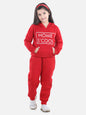 Girl's Navy Zebra Printed Hooded Track Suit Set - S