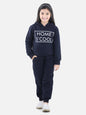 Girl's Light Pink Home S'Cool Printed Hooded Track Suit Set - S