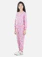 Girl's Red Base Splash Printed Track Suit Set - S