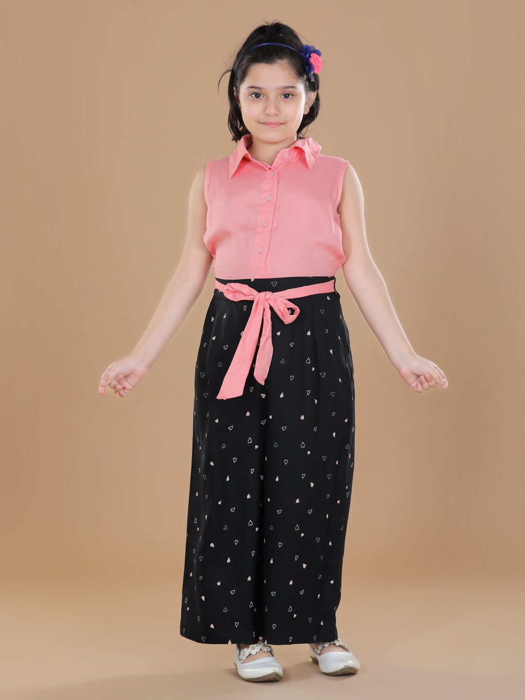 Girl's  Denim Dress With Smocked Waist - S