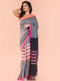 Women's Grey handwoven cotton saree
