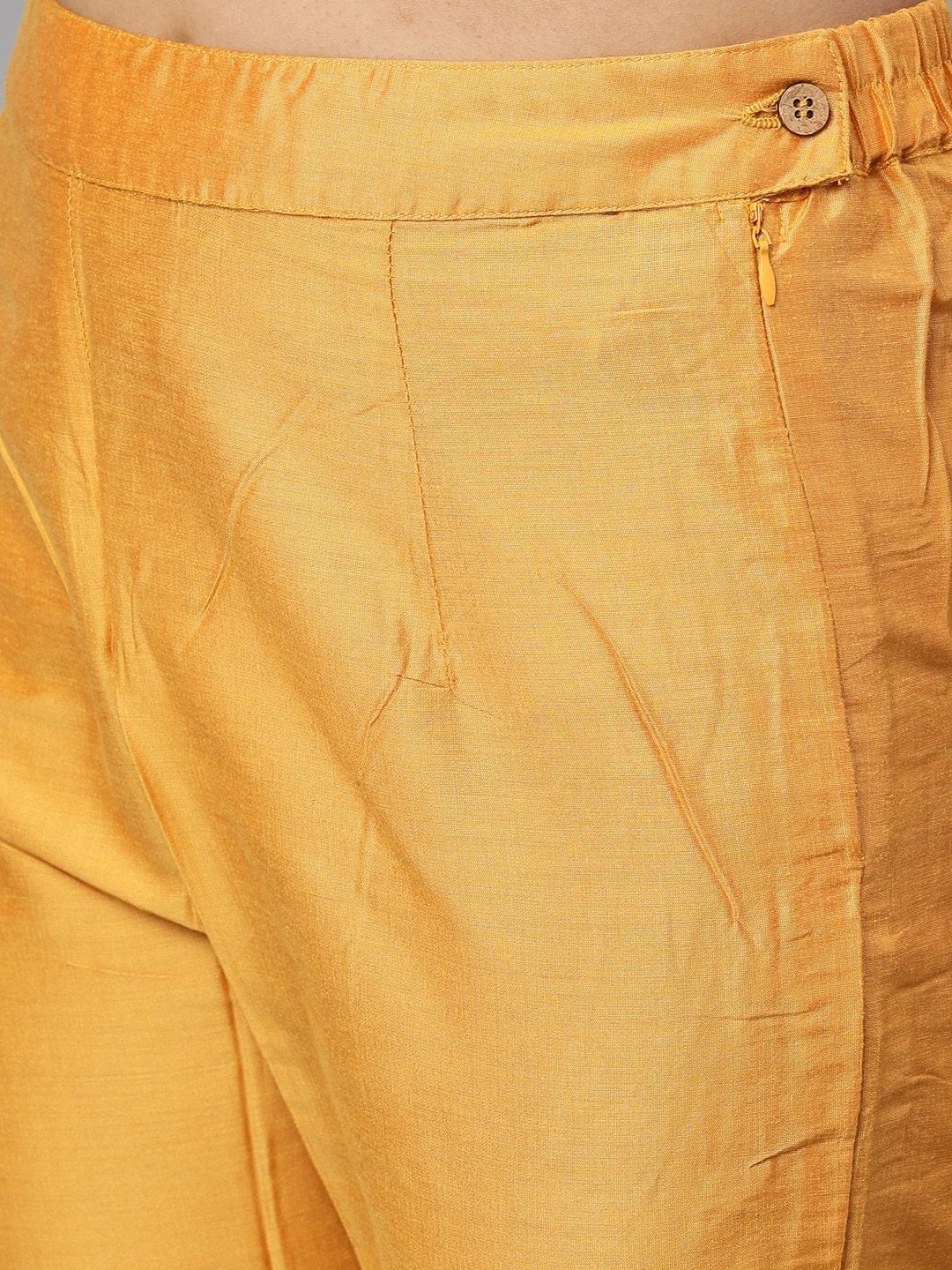 Women's  Mustard Kurta Set with Dupat