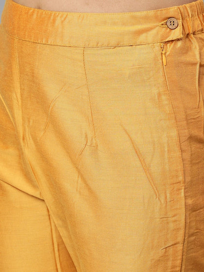 Women's  Mustard Kurta Set with Dupat