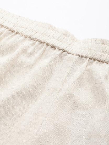 Women's Offwhite Rayon Flex Solid Wide Leg Palazzo