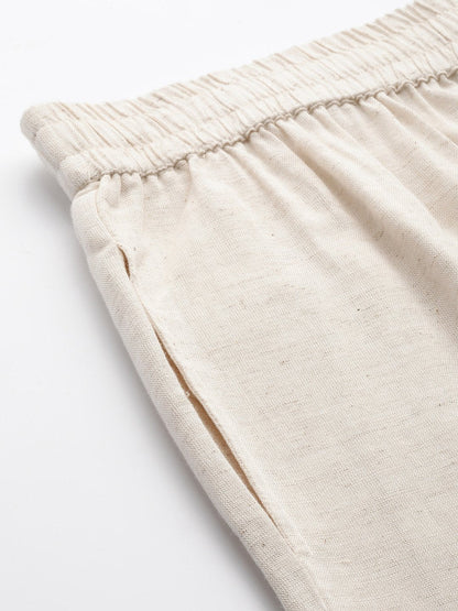 Women's Offwhite Rayon Flex Solid Wide Leg Palazzo