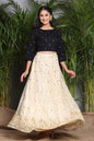 Ivory Net Embellished Flared Lehenga Choli