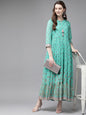Women's Mint Georgette Printed Tiered Dress1