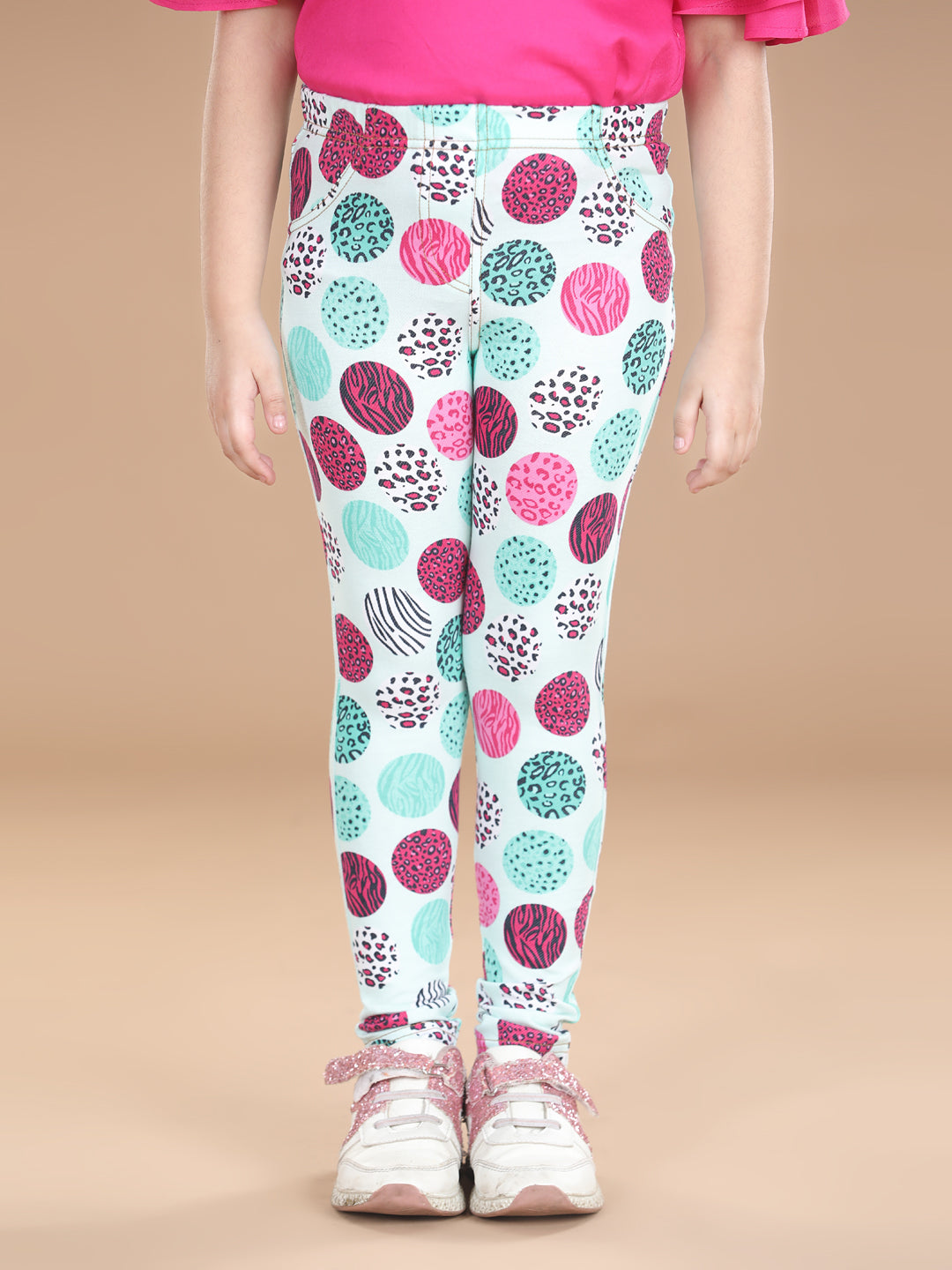 Girl's  Cotton Floral Printed Jegging - S
