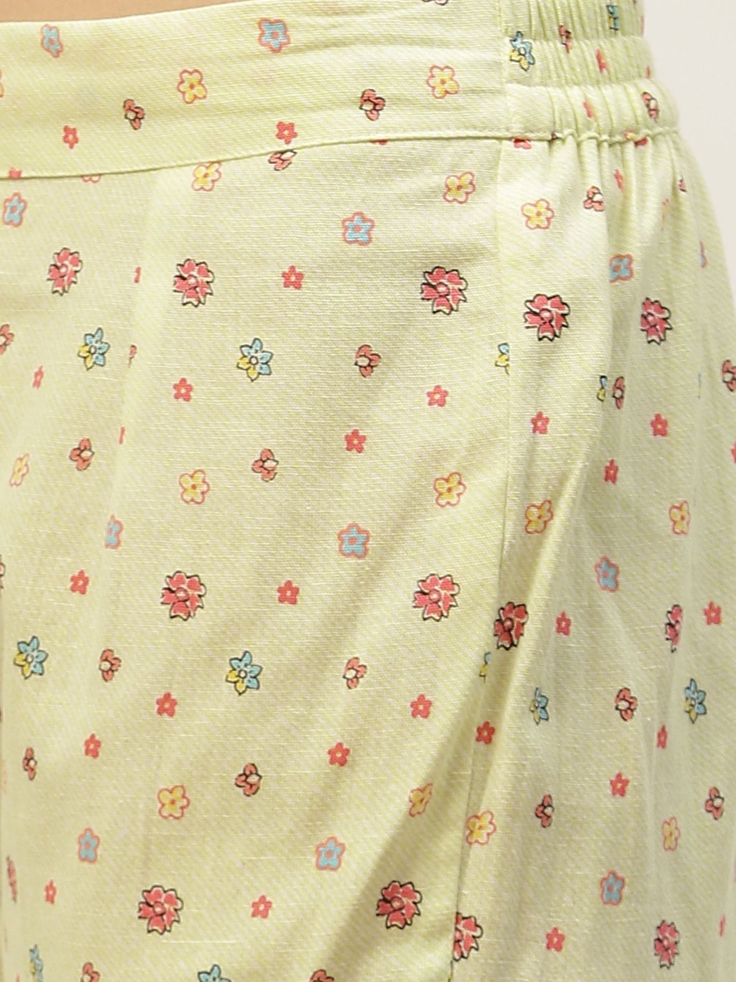 Women's Kurta Pant Set with Printed Jacket
