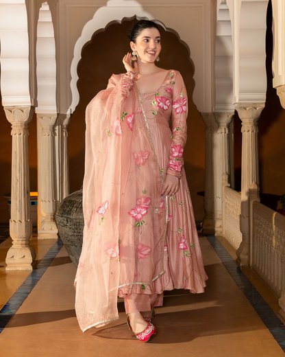 Women's Eshal Handpainted Cotton Silk Suit Set