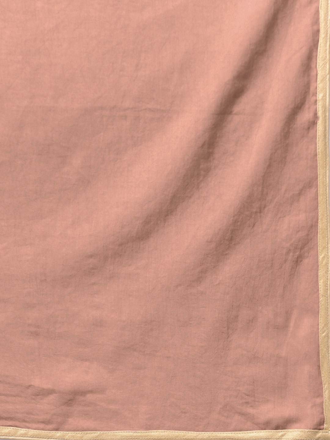 Women's  Brown Printed Kurta with Palazzos & Dupatta