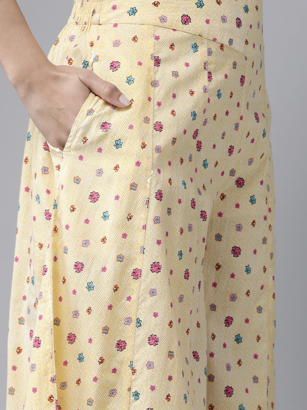 Women's Floral Printed Straight Kurta Palazzo Set
