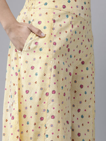 Women's Floral Printed Straight Kurta Palazzo Set
