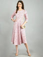 Women's Multi Polyester Printed 3/4 Sleeve Round Neck Casual Dress