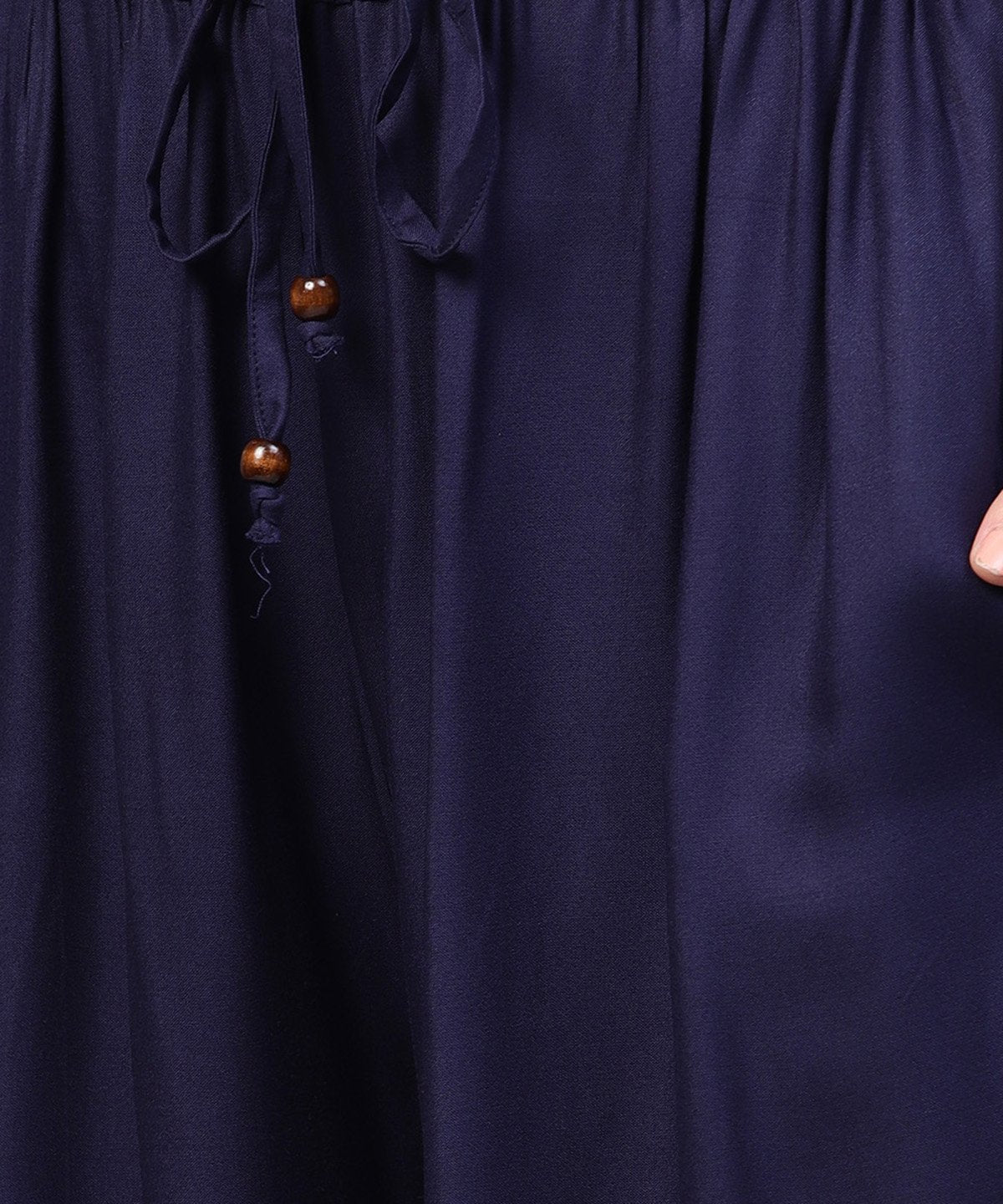 Women's Navy Blue Ankle Length Flared Palazzo
