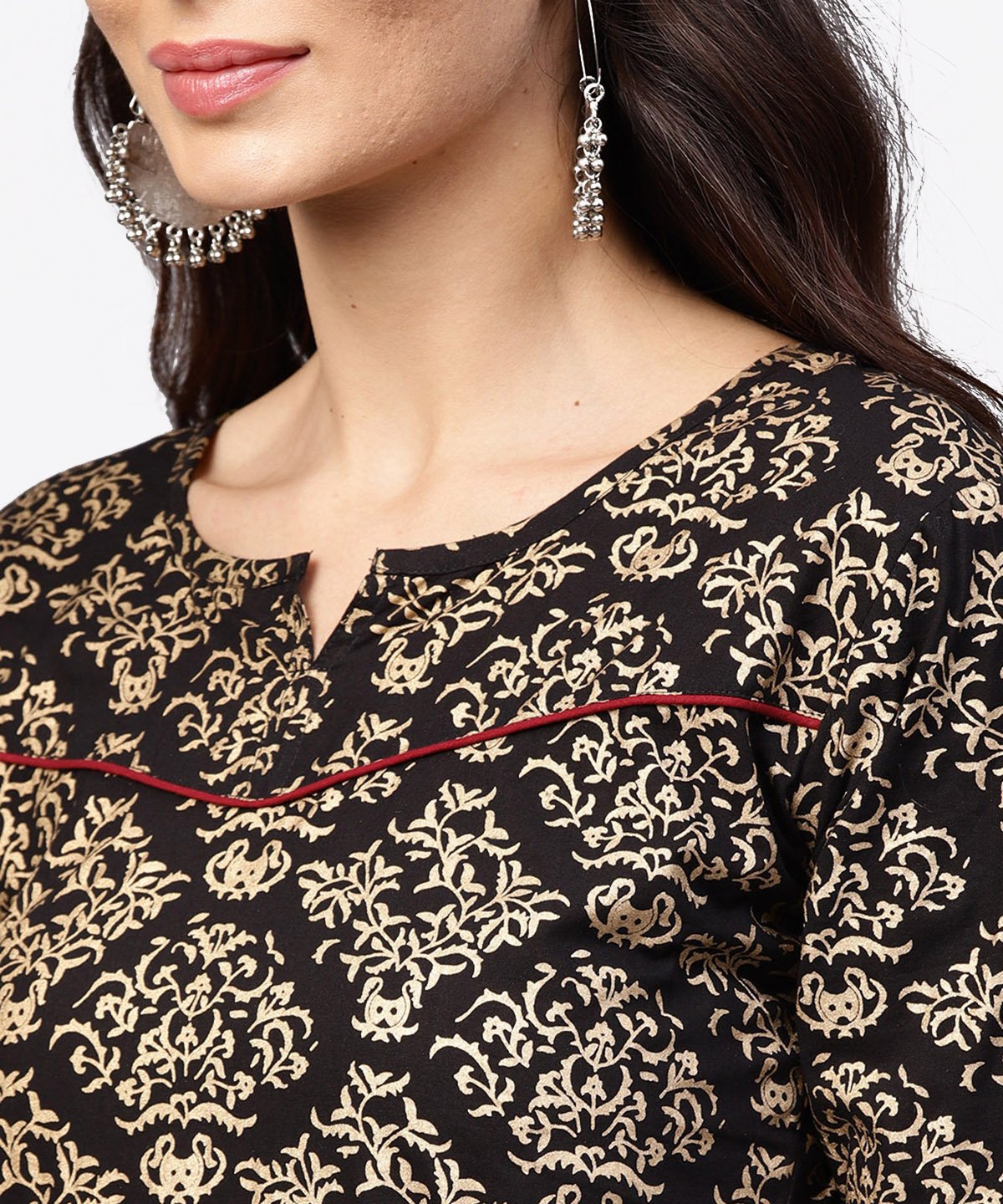 Women's Half Slevees Round Neck Cotton Printed Kurta With Ankle Length Palazzo