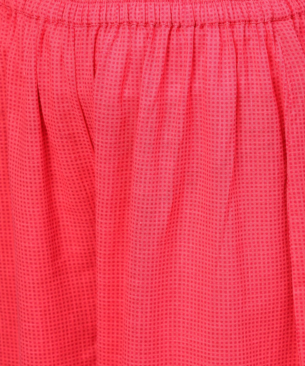 Women's Yellow & Red Printed 3/4Th Sleeve Cotton Kurta With Sharara