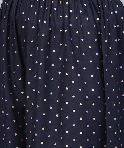Women's Pink 3/4Th Sleeve Cotton Printed Kurta With Black Printed Ankle Length Pallazo