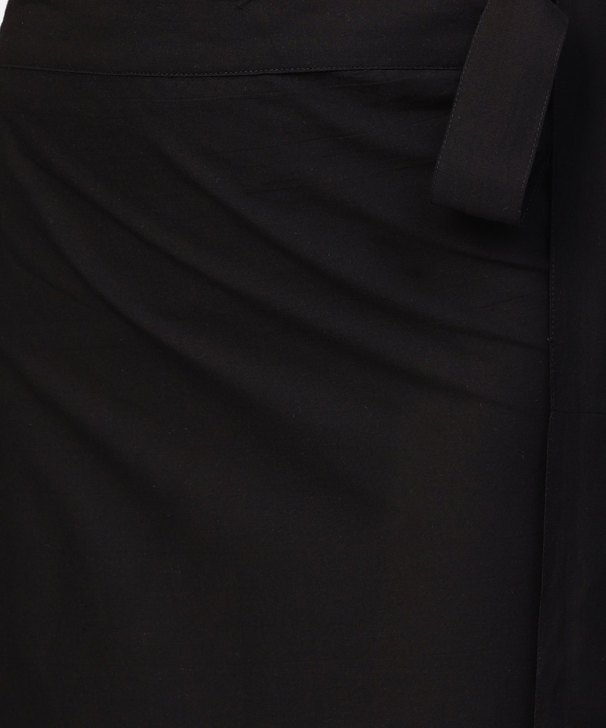 Women's Black Ankle Length Cotton Straight Skirt