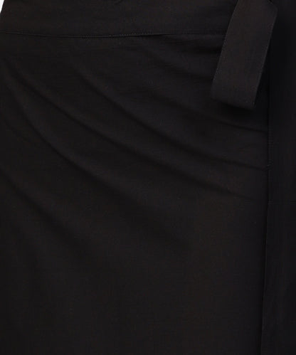 Women's Black Ankle Length Cotton Straight Skirt