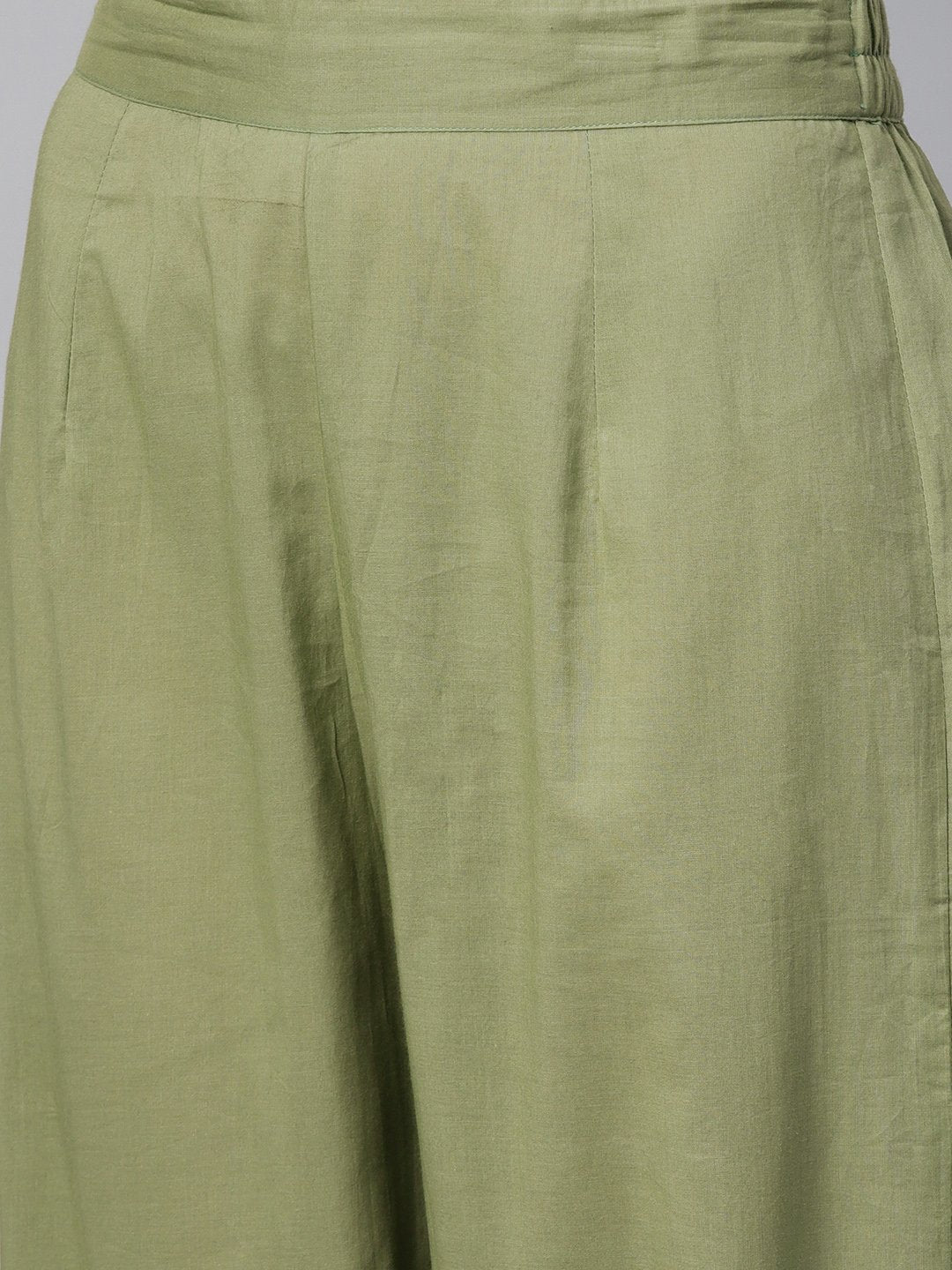 Women's Pistachio Green 3/4Th Sleeve Printed Kurta Set With Ankle Length Printed Pants