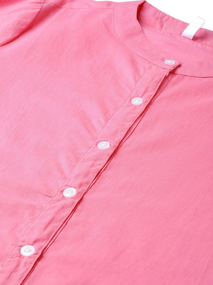Women's Mauve &  Solid A-Line Dress