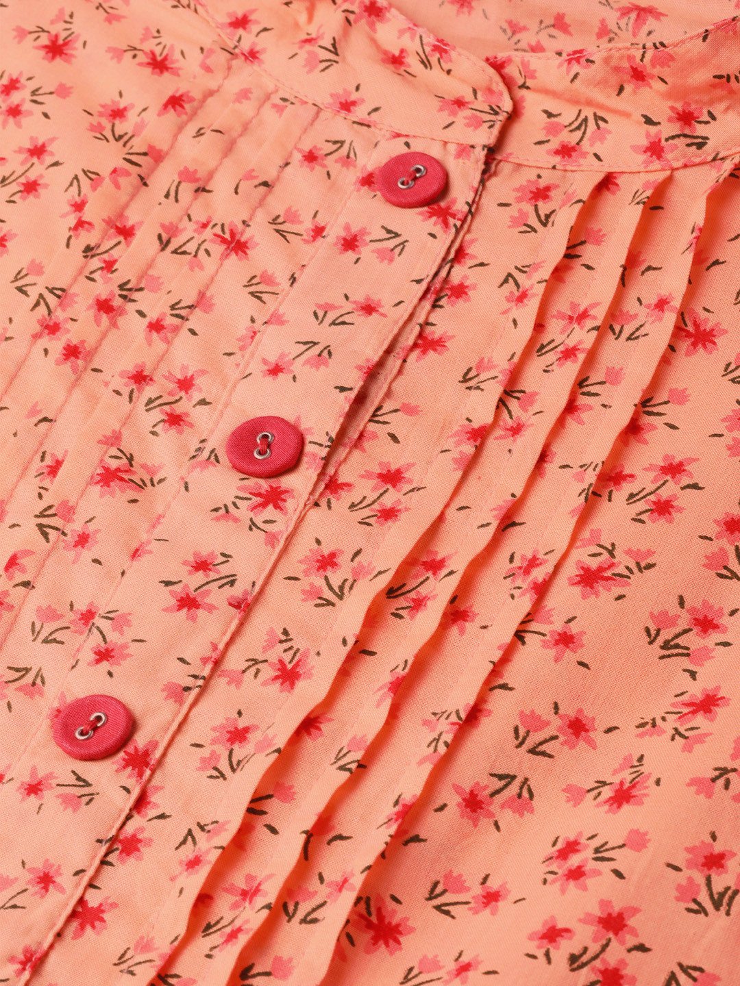 Women's Peach &  Floral Printed Maxi Dress