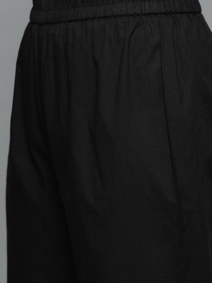 Women's  Three-Quarter Sleeves Straight Kurta With Palazzo