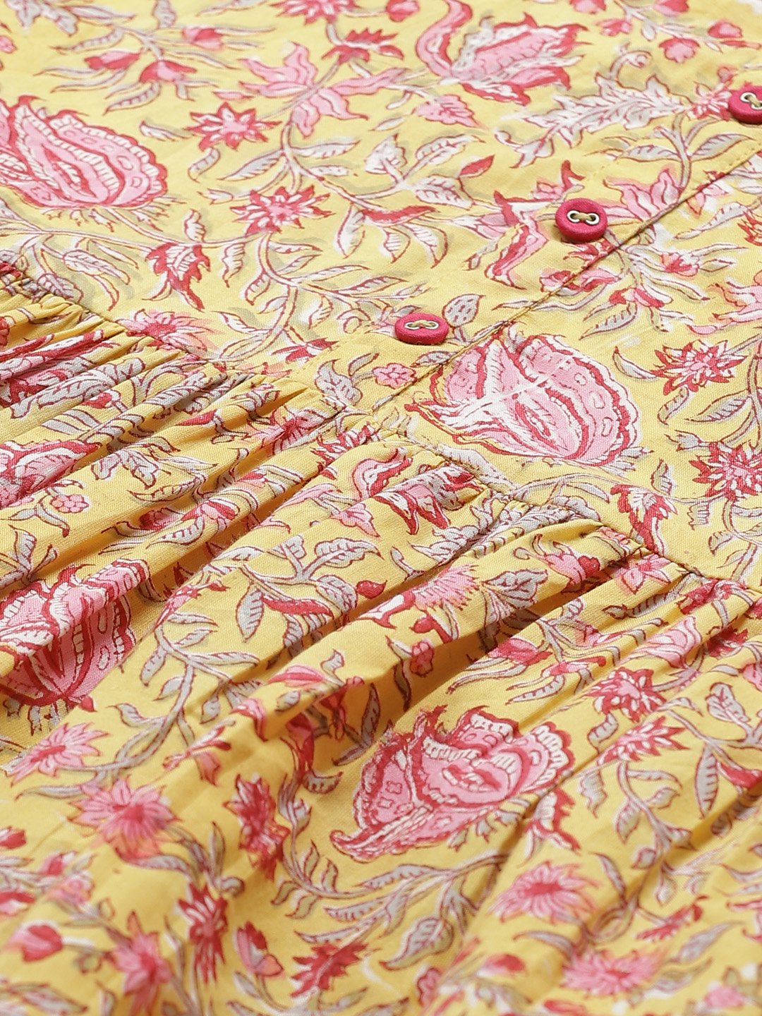 Women's Mustard Yellow Printed Tunic