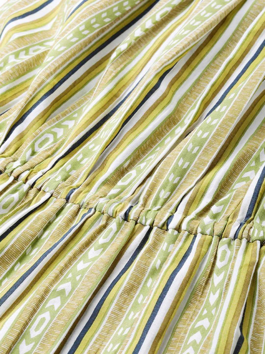 Women's Multi Striped Striped Halter Neck Cotton A-Line Dress