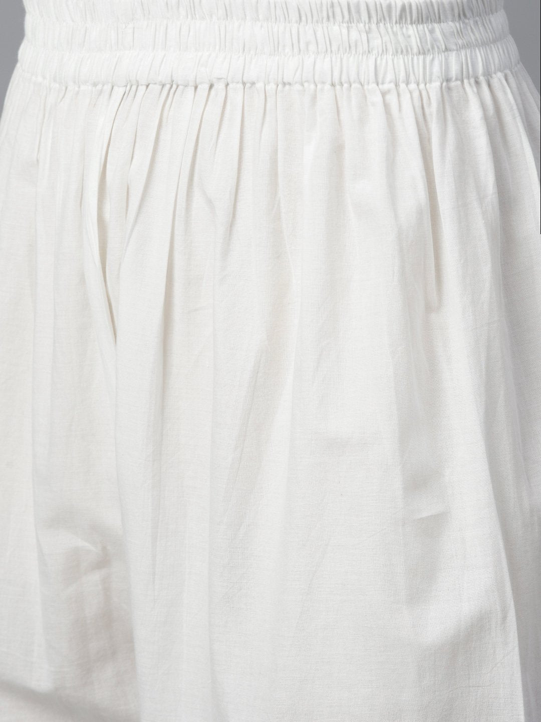 Women's White Three-Quarter Sleeves Straight Kurta With Palazzo Set