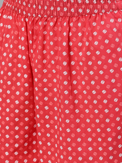 Women's Dusky Pink Polkadot Print Trouser