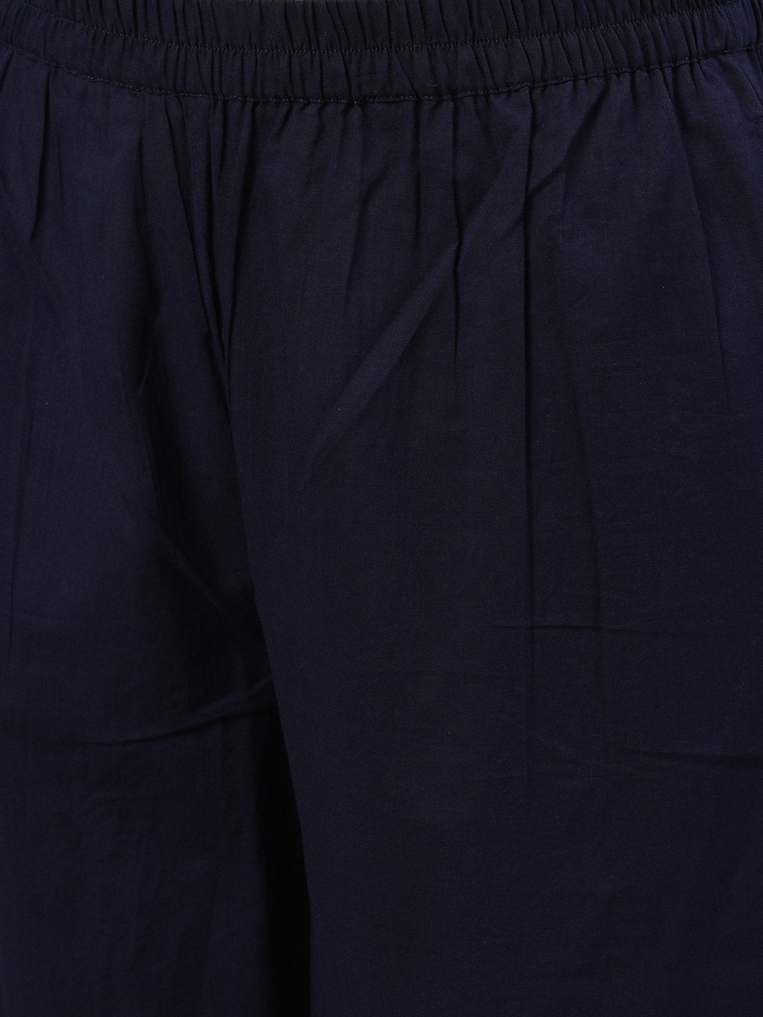 Women's Navy Blue Trouser With Lace Detailing