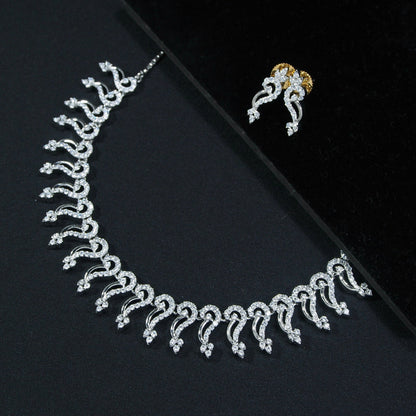 Women's Rhodium Plated Jewellery Set
