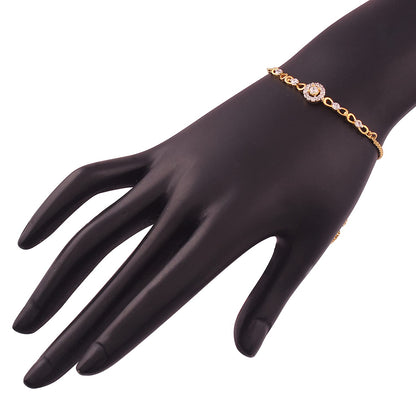 Women's Cubic Zirconia Adjustable Bracelet Jewellery with Pull-Chain for Women