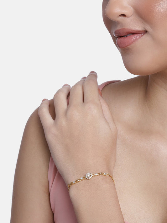 Women's Cubic Zirconia Adjustable Bracelet Jewellery with Pull-Chain for Women