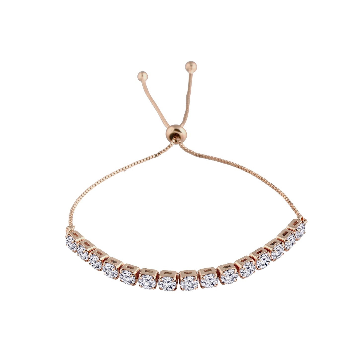 Women's Cubic Zirconia Adjustable Bracelet Jewellery with Pull-Chain for Women