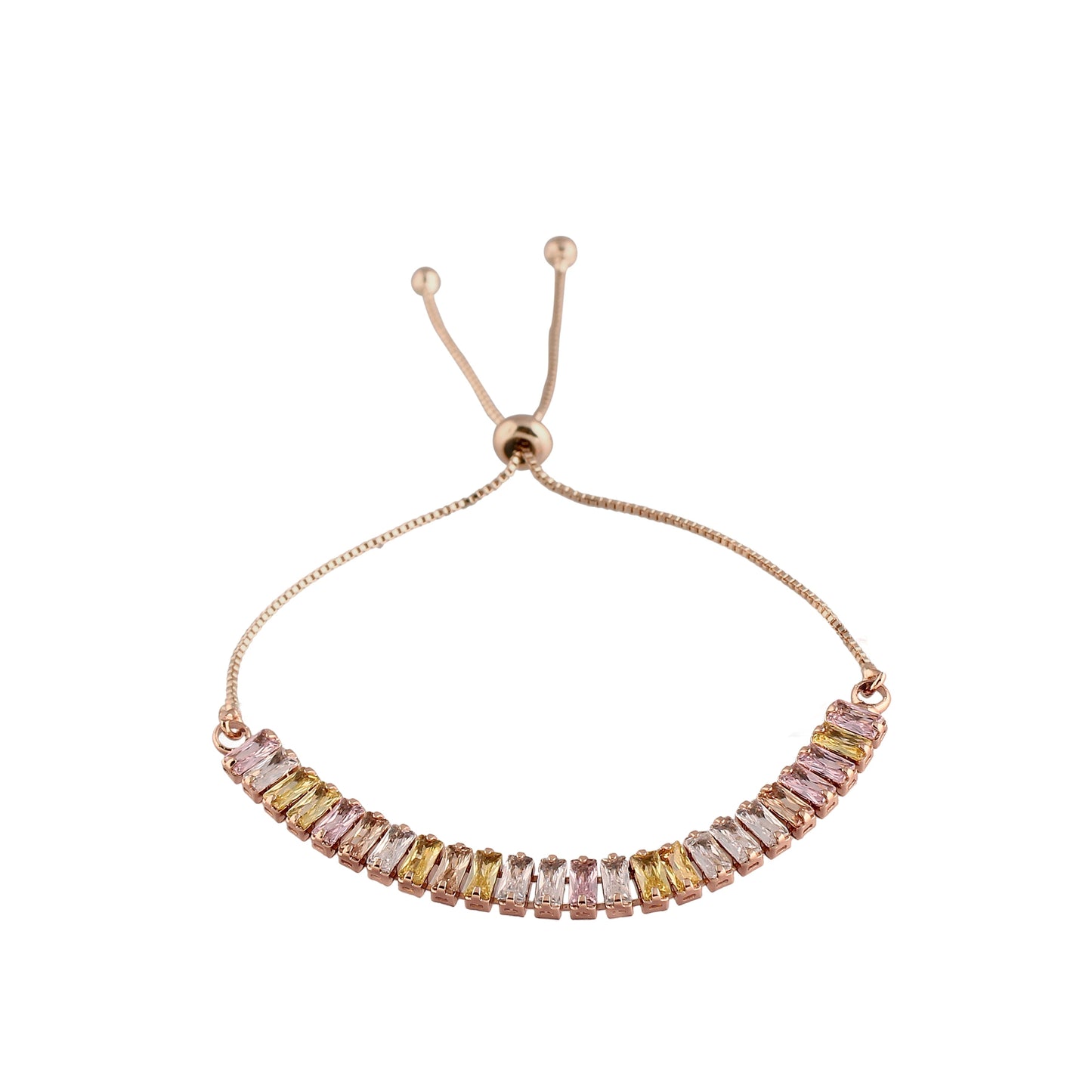 Women's Cubic Zirconia Adjustable Bracelet Jewellery with Pull-Chain for Women