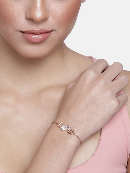 Women's Cubic Zirconia Adjustable Bracelet Jewellery with Pull-Chain for Women