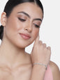 Women's Cubic Zirconia Adjustable Bracelet Jewellery with Pull-Chain for Women