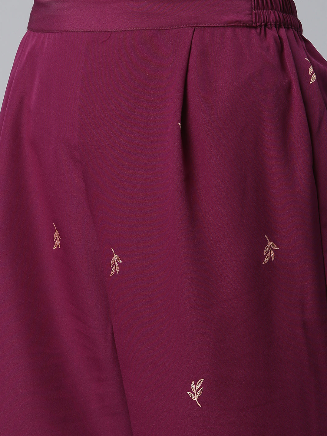 Women's Crepe Wine Kaftan With Bottom