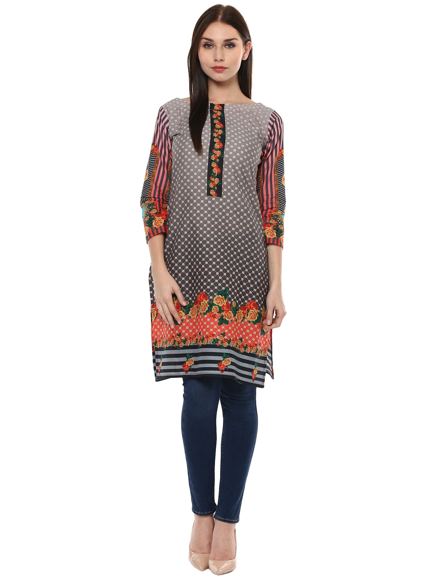 Women's Cotton Floral Digital Print Only Kurti