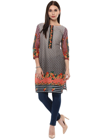 Women's Cotton Floral Digital Print Only Kurti