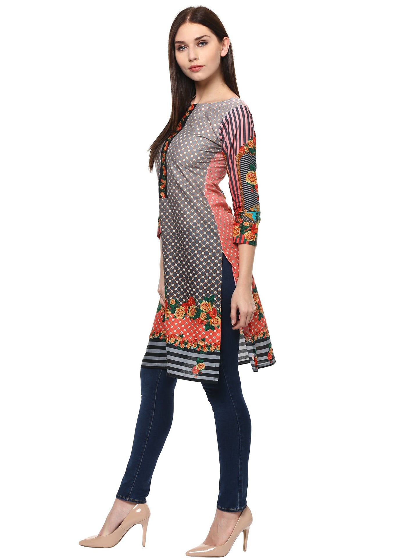 Women's Cotton Floral Digital Print Only Kurti