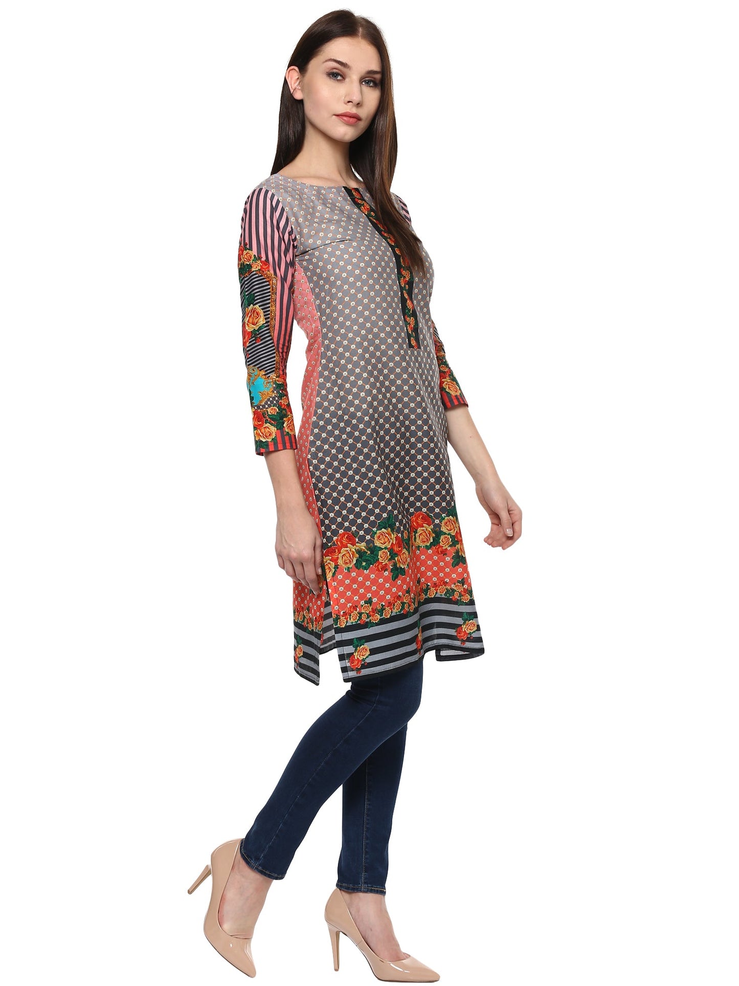 Women's Cotton Floral Digital Print Only Kurti
