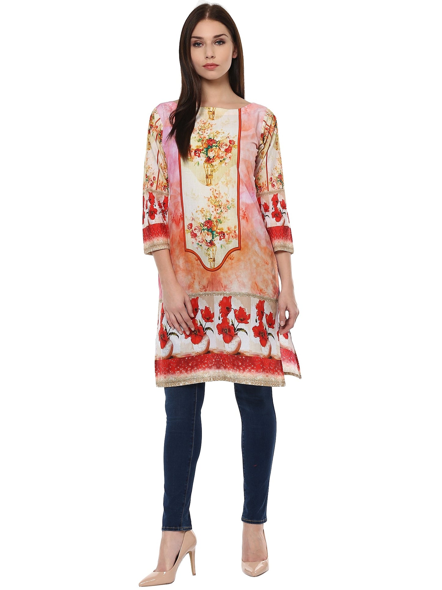 Women's Cotton Pakistani Digital Printed Only Kurti