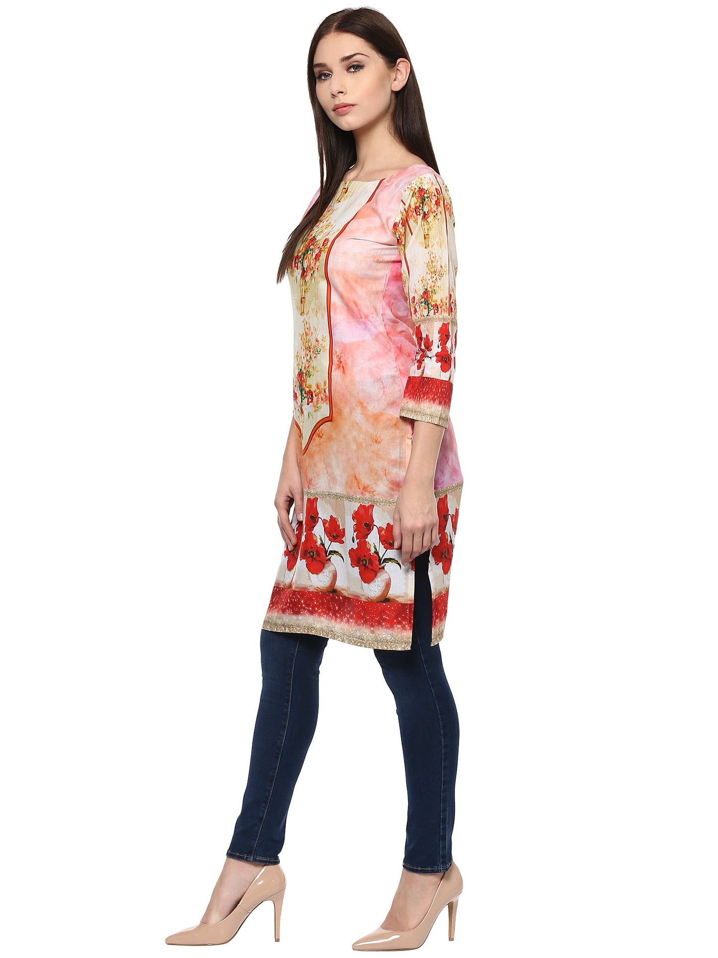 Women's Cotton Pakistani Digital Printed Only Kurti
